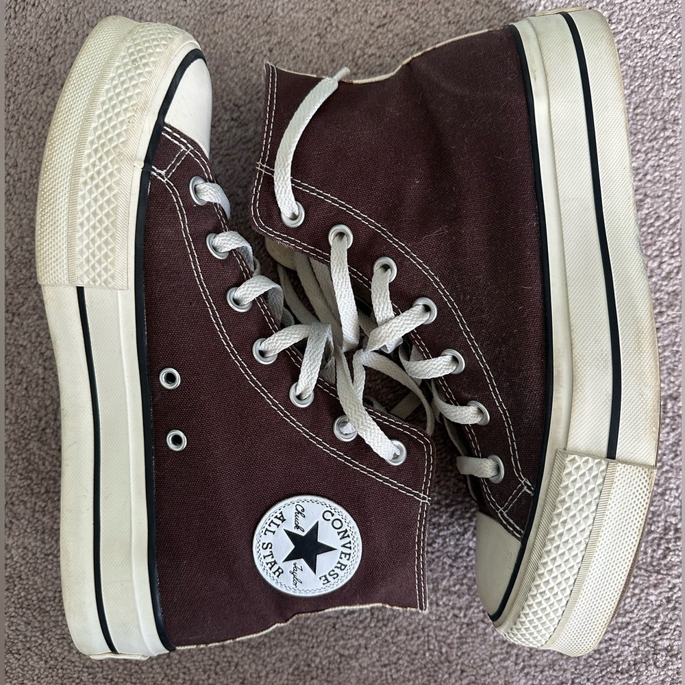 Brown Custom Platform Converse Chuck Taylor